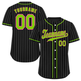 Custom Black Stripe Fashion Green Authentic Baseball Jersey